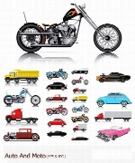 تصاویر وکتور اتومبیل و موتورسیکلتAuto And Moto