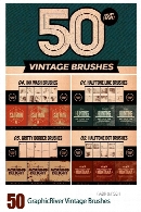 50 براش فتوشاپ خطوط، نقطه، لکه، جوهر، و حاشیه قدیمی از گرافیک ریورGraphicRiver 50 Vintage Brushes