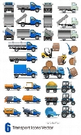 تصاویر وکتور آیکون های حمل و نقل، کامیون، تراکتورTransport Icons Vector