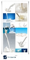 تصاویر با کیفیت قطرات و ذرات پخش شده شیرMilk Splash Set