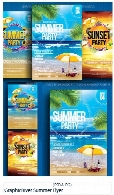 تصاویر لایه باز فلایرهای فانتزی تابستان از گرافیک ریورGraphicRiver Summer Flyer Bundle
