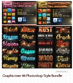 مجموعه تصاویر لایه باز استایل با افکت های متنوع از گرافیک ریورGraphicriver 48 Photoshop Style Bundle
