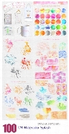 مجموعه تصاویر لایه باز، پترن، استایل و براش آبرنگی برای فتوشاپCM Watercolor Splash