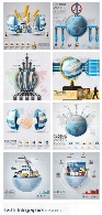 تصاویر وکتور نمودارهای اینفوگرافیکی کره زمینEarth Infographics