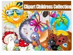 تصاویر کلیپ آرت عناصر طراحی کودکانه وکارتونی، خرس، پروانه، عروسکClipart Childrens Collection