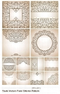 تصاویر وکتور پترن با طرح های گلدار تزئینیStock Vectors Floral Oriental Pattern