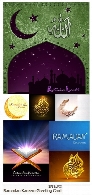 تصاویر وکتور کارت پستال های ماه مبارک رمضانStock Vector Ramadan Kareem Greeting Card With Backround