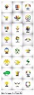 تصاویر وکتور آرم و لوگوی رنگارنگStock Vector Colorful Logos And Icons Set