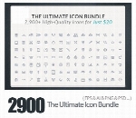 مجموعه تصاویر وکتور آیکون های متنوعThe Ultimate Icon Bundle 2900 High Quality Icons