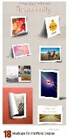 تصاویر لایه باز قالب پیش نمایش یا موکاپ کاغذ، جلدCreativeMarket 18 Mockups For Portfolio Display