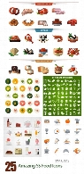 تصاویر وکتور آیکون های متنوع غذا از شاتراستوکAmazing ShutterStock Food Icons