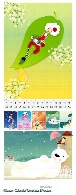 مجموعه تصاویر وکتور کارتونی قالب های آماده تقویم 4 فصل4 Season Calendar 20 Templates And 40 Vectors