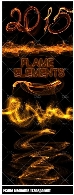 کلیپ آرت شعله های متنوع آتش در پس زمینه شفاف از گرافیک ریورFlame Elements On A Transparent Background