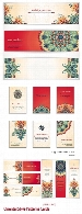 تصاویر وکتور بنر وکارت ویزیت با پترن های گلدار تزئینیOriental Style Patterns Cards Vector