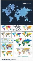تصاویر وکتور نقشه جهان و کشورهاWorld Map And Countris Maps In Vector From Stock