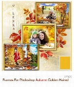 تصاویر لایه باز فریم های طلایی پاییزیFrames For Photoshop Autumn Golden Haired