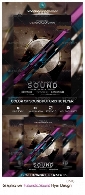 تصاویر لایه باز فلایر یا برگه های تبلیغاتی کنسرت از گرافیک ریورGraphicriver Futuristic Sound Flyer Design