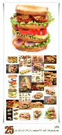 تصاویر با کیفیت ساندویچ به همراه پنیر و سبزیجات تازهSandwich With Ham Cheese And Fresh Vegetables
