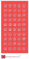 آیکون های خطی دایره ای50 Rounded Outline Icons