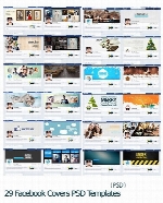 مجموعه تصاویر لایه باز کاور فیسبوک در طرح های متنوع29 Facebook Covers PSD Templates