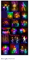 تصاویر وکتور اشکال متنوع نورهای رنگی نئونNeon Lights