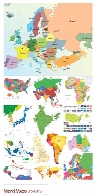 تصاویر وکتور نقشه های متنوع جهانWorld Maps