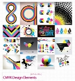 تصاویر وکتور عناصر طراحی و چاپ چهار رنگ CMYKCMYK Design Elements