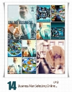 دلنود تصاویر با کیفیت انتخاب کسب و کار آنلاینBusiness Man Selecting Online Business Concept