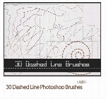 براش خطوط نقطه چین و خطهای فاصله دار30 Dashed Line Photoshop Brushes
