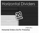 تصاویر لایه باز خط های متنوع تقسیم بندی افقی دوخت، پاره، نقطه چینDesigntnt Horizontal Dividers Set For Photoshop