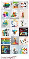 تصاویر وکتور نمودارهای اینفوگرافیکی متنوعCollection Of Infographics