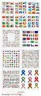 تصاویر وکتور پرچم کشورهای مختلف، پرچم ایران، فرانسه، آمریکا، ایتالیا و ...Amazing ShutterStock Country Flags