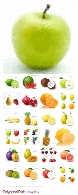 تصاویر وکتور میوه های چند ضلعی با پولیگانیPolygonal Fruit