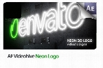 فایل آماده افترافکت نمایش لوگو به صورت متن نورانی در حال خاموش و روشنVideohive Neon Logo