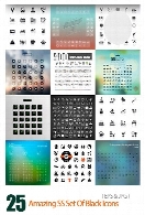 تصاویر وکتور آیکون های متنوع از شاتر استوکAmazing ShutterStock Set Of Black Icons