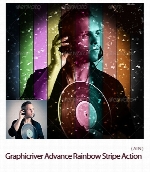 اکشن ایجاد خطوط رنگین کمان بر روی تصاویر از گرافیک ریورGraphicriver Advance Rainbow Stripe Action