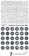 آیکون های تجاری خاکستریBusiness Grey Icons Mix