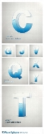 تصاویر وکتور حروف الفبا سه بعدی پر از آب3D Water Alphabet