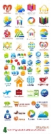 تصاویر وکتور لوگو و آیکون های متنوعSet Of Symbols Emblems And Icons