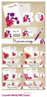 تصاویر وکتور ست اداری، سربرگ، کارت ویزیت، پاکت نامه گلدارCorporate Identity Templates With Flowers Vector