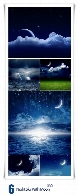 تصاویر با کیفیت منظره رویایی ماه در شبNight Sky With Moon