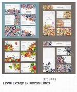 تصاویر وکتور کارت ویزیت گلدارFloral Design Business Cards