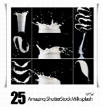 تصاویر با کیفیت ذرات پخش شده شیر از شاتر استوکAmazing ShutterStock Milk splash