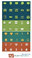 تصاویر آیکون های کلی و متنوع از گرافیک ریورGraphicRiver 125 Simple Universal Icons