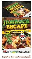 تصاویر لایه باز قالب های آماده منوی رستوران از گرافیک ریورGraphicRiver Jamrock Escape Flyer Template