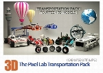 تصاویر سه بعدی وسایل نقلیه و ابزار جانبی اتومبیلThe Pixel Lab Transportation Pack