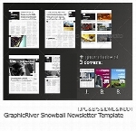 تصاویر قالب های آماده ایندیزاین روزنامه از گرافیک ریورGraphicRiver Snowball Newsletter Template