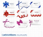 تصاویر وکتور کارت و روبانCards & Ribbons