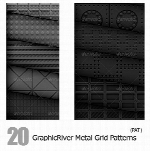 تصاویر الگوهای پترن فلزی، توری، دایره ای، چهار خانه ای از گرافیک ریورGraphicRiver Metal Grid Patterns