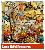 کلیپ آرت فریم، عناصر طراحی، برگ پاییزی، گل، پروانهScrap Kit Fall Treasures